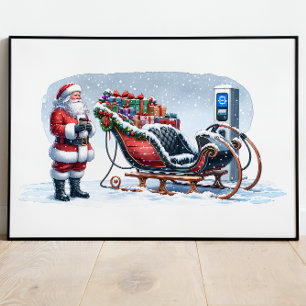 Affiche Voile électrique Santa Claus EV