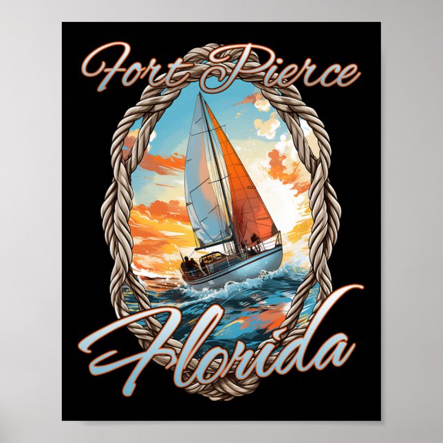 Affiche Voile Fort Pierce Floride Mer Et Soleil Pour M (Devant)