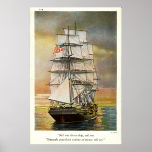 Affiche Voile sur You Ship Vintage 1926