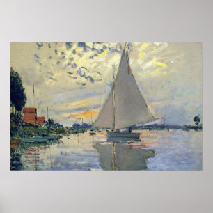 Affiche Voilier au Petit-Gennevilliers par Claude Monet