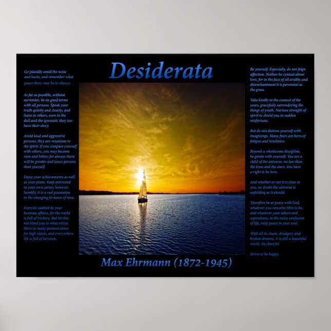 Affiche Voilier en bleu (Devant)