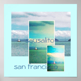 Affiche Voilier Sausalito San Francisco