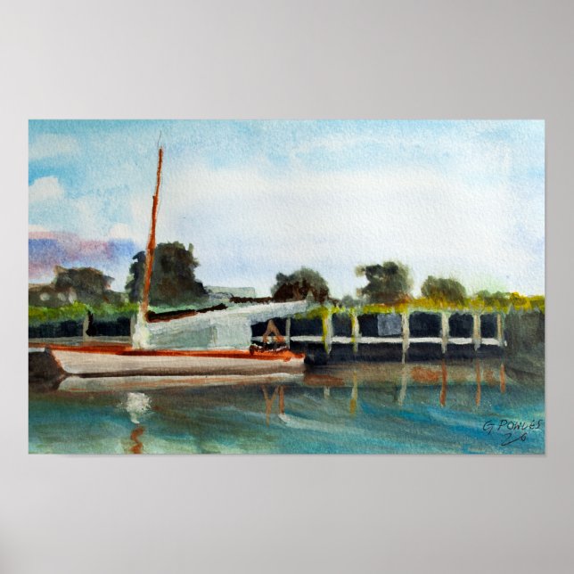 Affiche Voilier sur les Norfolk Broads (Devant)