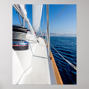 Affiche voilier surfant sur la mer