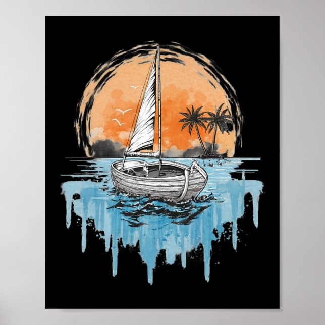 Affiche Voiliers Cool Sur Le Thème Naution Eau Ouverte Sai (Devant)