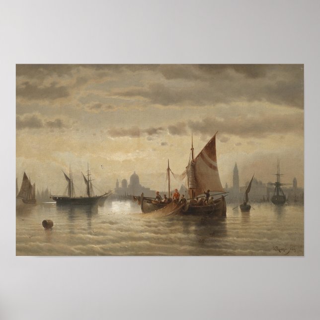 Affiche Voiliers devant Venise (Devant)
