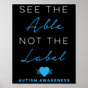 Affiche Voir Able Not The Étiquette Autism Down Syndrome A