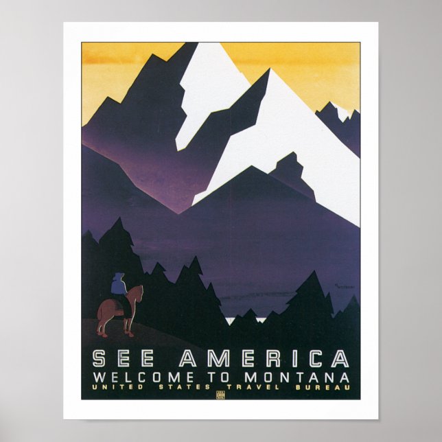 Affiche Voir Amérique - Bienvenue au Montana (Devant)