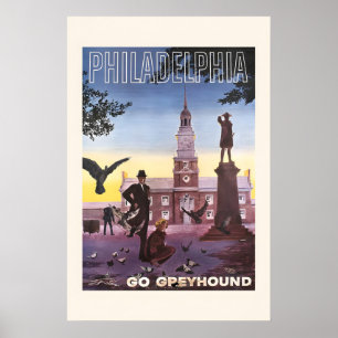 Affiche Voir l'affiche de voyage de style vintage de Phila