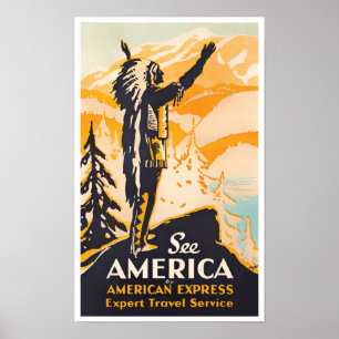 Affiche Voir l'affiche de voyage vintage America