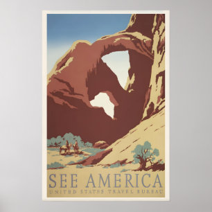 Affiche Voir l'affiche de voyage vintage personnalisée des