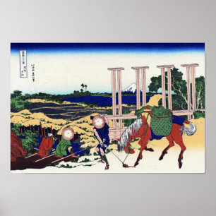 Affiche Voir le mont Fuji depuis Senju, Hokusai, Ukiyo-e