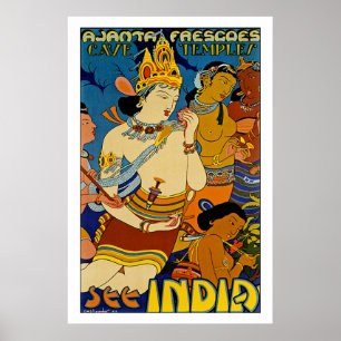 Affiche Voir les fresques d'Ajanta de ~ de l'Inde