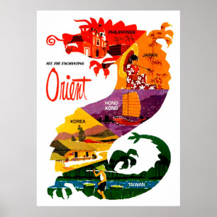 Affiche Voir Orinet. Pays de l'Extrême-Orient à l'intérieu