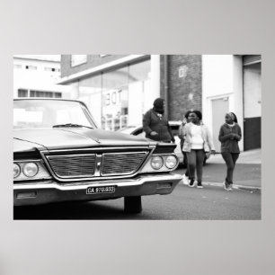 Affiche Voiture Ancienne Monochrome Noir Et Blanc Personne