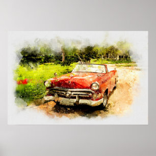 Affiche Voiture antique