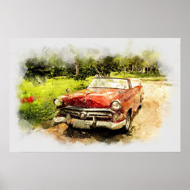 Affiche Voiture antique (Devant)