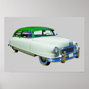 Affiche Voiture antique Nash Ambassador 1950