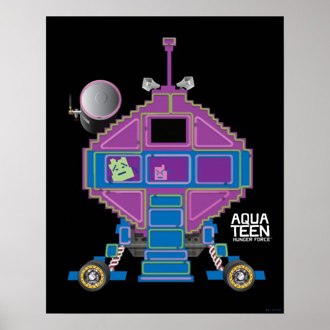 Affiche Voiture Aqua Ado Hunger Force Mooninites (Devant)