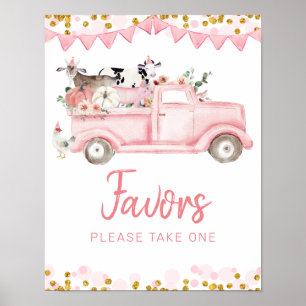 Affiche Voiture Citrouille Pink Farm Truck By Birthday Fav