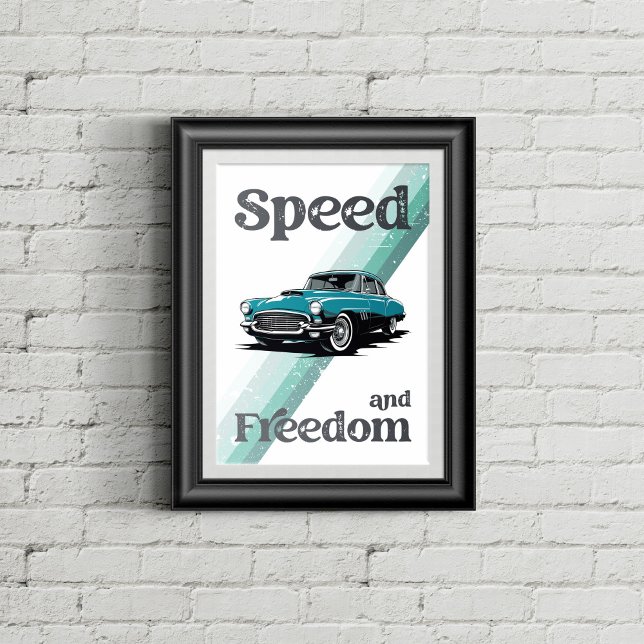 Affiche Voiture classique avec typographie. (Créateur téléchargé)