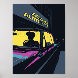 Affiche voiture classique Newport – la voiture de Papa