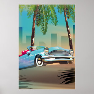 Affiche Voiture classique rétro