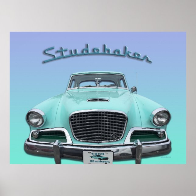 Affiche Voiture classique Vintage Studebaker Silver Hawk 1 (Devant)