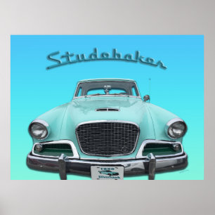 Affiche Voiture classique Vintage Studebaker Silver Hawk 1
