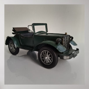 Affiche voiture convertible de style rétro ancien