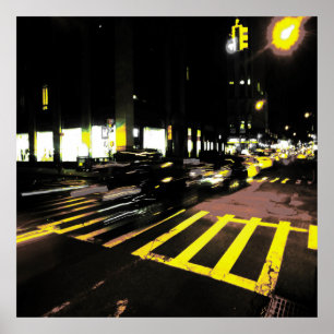 Affiche voiture dans la nuit