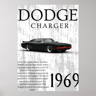 Affiche voiture de collection 1969