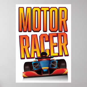 Affiche Voiture de course automobile