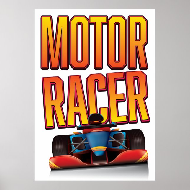 Affiche Voiture de course automobile (Devant)