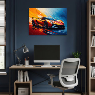Affiche Voiture de course élégante Vitesse et Style