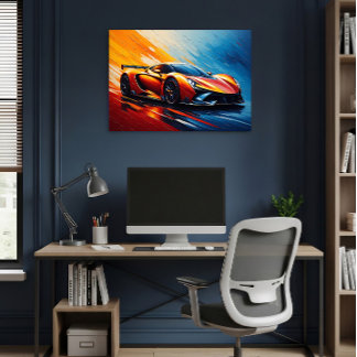 Affiche Voiture de course élégante Vitesse et Style