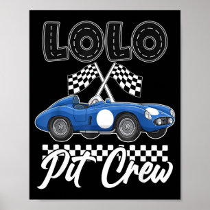 Affiche Voiture de course fête d'anniversaire famille lolo