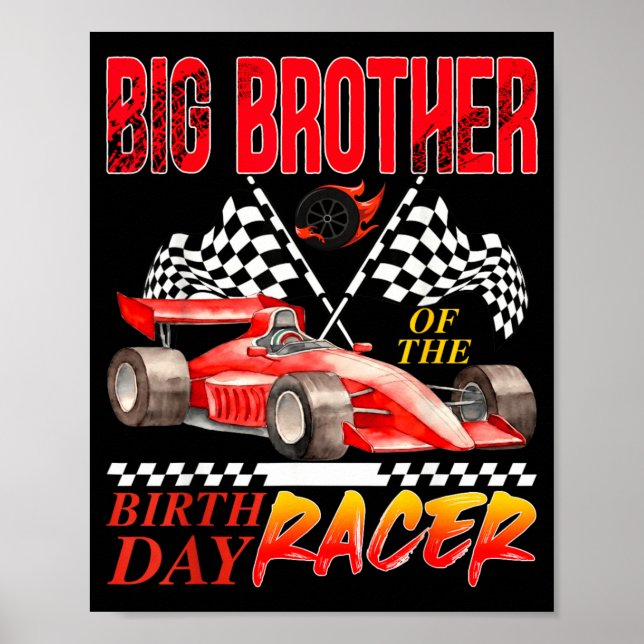 Affiche Voiture de course Grand frère du coureur d'anniver (Devant)