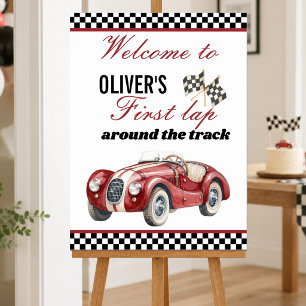 Affiche Voiture de course personnalisée pour le 1er annive