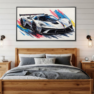 Affiche Voiture de course pour les passionnés de futurisme