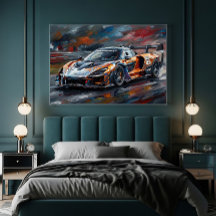Voiture de course supercar Orange GTR