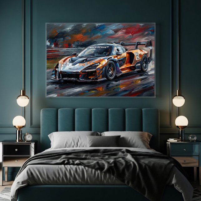 Affiche Voiture de course supercar Orange GTR (Créateur téléchargé)
