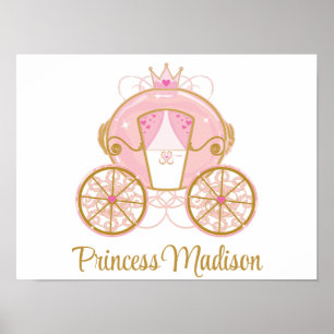 Affiche Voiture de la Princesse Royale Rose & Or décoratio