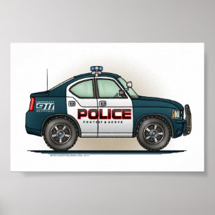 Affiche Voiture d'intercepteur de police