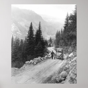 Affiche Voiture électrique antique : 1919