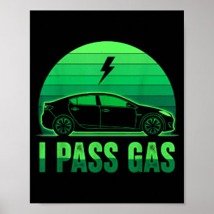 Affiche Voiture électrique I P gaz drôle Ev véhicule couch