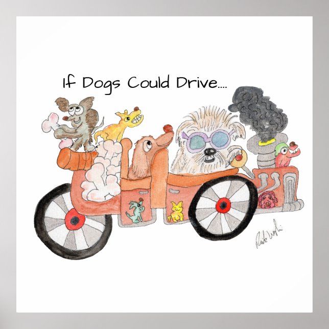Affiche Voiture idéale pour chiens (Devant)