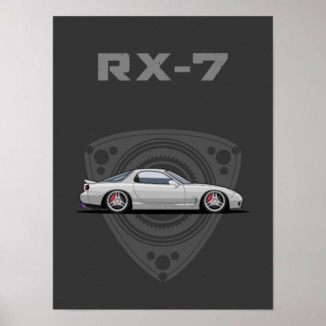 Affiche voiture JDM RX7 FD rotative (Devant)