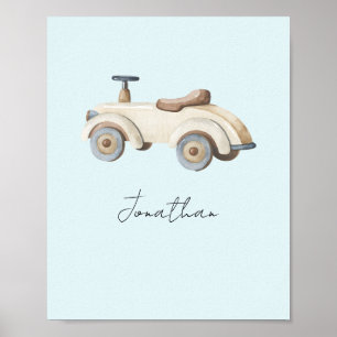 Affiche Voiture jouet vintage personnalisable