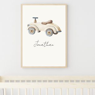 Affiche Voiture jouet vintage personnalisable